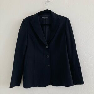 Lafayette148 Wool Black Blazer Jacket Minimalist Classic Office Academia Size 4